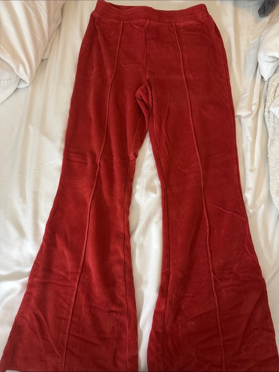 aerie Pants - Aerie Burnt Orange Corduroy Flared Bottoms